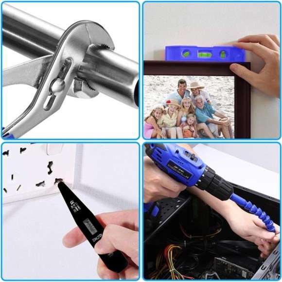 Tool Set with Drill, 21V Cordless Drill Drive Set with 112pcs Hand Tool Kit - Picture 5 of 6